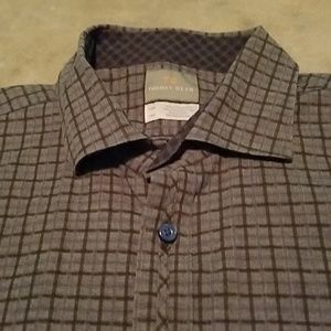 Thomas Dean Plaid Button Down Dress Shirt 2XB